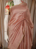 Soft Peach Checked Zari Woven Design Pure Tussar Saree with Designer Border