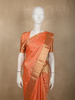 Soft Peach Floral Butta Zari Woven Design Pure Kanchipuram Silk Saree with Zari Border