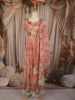 Soft Peach Floral Printed Design Chiffon Anarkali Gown with Dupatta