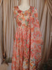 Soft Peach Floral Printed Design Chiffon Anarkali Gown with Dupatta
