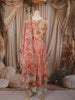 Soft Peach Floral Printed Design Chiffon Anarkali Gown with Dupatta