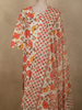 Soft Peach Floral Printed Design Cotton Straight Cut Salwar Suit with Dupatta