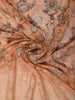 Soft Peach Floral Printed Design Georgette Fancy Saree with Scalloped Border