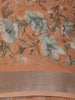 Soft Peach Floral Printed Design Linen Cotton Casual Wear Saree