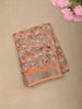 Soft Peach Floral Printed Design Mixed Cotton Casual Wear Saree