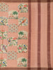 Soft Peach Floral Printed Design Pure Tussar Silk Saree