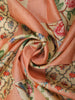 Soft Peach Floral Printed Design Pure Tussar Silk Saree