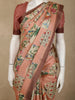 Soft Peach Floral Printed Design Pure Tussar Silk Saree