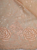 Soft Peach Floral Sequins and Thread Embroidered Design Georgette Saree with Floral Border