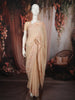 Soft Peach Floral Sequins and Thread Embroidered Design Georgette Saree with Floral Border