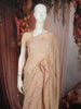 Soft Peach Floral Sequins and Thread Embroidered Design Georgette Saree with Floral Border