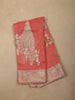 Soft Peach Floral Sequins and Zardozi Embroidered Design Tissue Unstitched Salwar Material with Dupatta