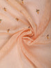 Soft Peach Floral Thread Embroidered Design Pure Tussar Saree