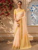 Soft Peach Floral Thread Embroidered Design Pure Tussar Saree