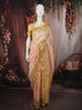 Soft Peach Floral Thread Embroidered Design Pure Tussar Saree