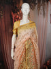 Soft Peach Floral Thread Embroidered Design Pure Tussar Saree