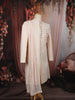 Soft Peach Floral Vine Thread Embroidered Design Jacquard Indo Western Sherwani Suit