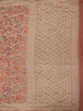Soft Peach Floral Vine Zari Embroidered Design Chiffon Fancy Saree with Zari Border