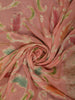 Soft Peach Floral Vine Zari Embroidered Design Chiffon Fancy Saree with Zari Border