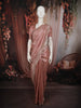 Soft Peach Floral Zari Woven Design Pure Banarasi Silk Saree with Designer Border