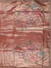 Soft Peach Floral Zari Woven Design Tissue Designer Saree with Stone Work Border