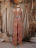 Soft Peach Floral Zari and Mirror Embroidered Design Tissue Jumpsuit with Choker Dupatta
