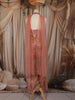 Soft Peach Floral Zari and Mirror Embroidered Design Tissue Jumpsuit with Choker Dupatta