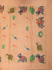Soft Peach Floral and Peacock Woven Design Pure Tussar Saree with Elephant Woven Border