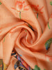 Soft Peach Floral and Peacock Woven Design Pure Tussar Saree with Elephant Woven Border