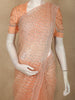 Soft Peach Heavy Sequins and Beads Embroidered Design Net Designer Saree with Scalloped Border