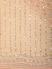 Soft Peach Heavy Sequins and Beads Embroidered Design Net Designer Saree with Scalloped Border