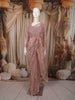 Soft Peach Heavy Sequins and  Beads Embroidered Design Net Party Wear Saree with Matching Stitched Full Sleeve Designer Blouse