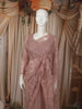 Soft Peach Heavy Sequins and  Beads Embroidered Design Net Party Wear Saree with Matching Stitched Full Sleeve Designer Blouse