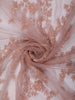 Soft Peach Heavy Sequins and  Beads Embroidered Design Net Party Wear Saree with Matching Stitched Full Sleeve Designer Blouse