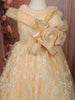 Soft Peach Heavy Sequins and Glitter Embellished Design Net Party Wear Kids Frock