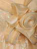 Soft Peach Heavy Sequins and Glitter Embellished Design Net Party Wear Kids Frock