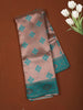 Soft Peach Ikat Zari Woven Design Art Silk Saree with Contrast Zari Border