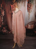 Soft Peach Mirror Embroidered Design Tissue Silk Straight Cut Salwar Suit with Matching Dupatta