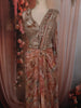 Soft Peach Nude Floral Sequins and Beads Embroidered Design Georgette Ready To Wear Saree with Designer Blouse