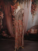 Soft Peach Nude Floral Sequins and Beads Embroidered Design Georgette Ready To Wear Saree with Designer Blouse