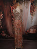 Soft Peach Nude Floral Sequins and Beads Embroidered Design Georgette Ready To Wear Saree with Designer Blouse