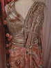 Soft Peach Nude Floral Sequins and Beads Embroidered Design Georgette Ready To Wear Saree with Designer Blouse