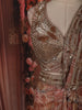 Soft Peach Nude Floral Sequins and Beads Embroidered Design Georgette Ready To Wear Saree with Designer Blouse