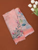 Soft Peach Pastel Abstract Floral Printed Chiffon Saree with Ombre Border