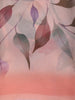 Soft Peach Pastel Leaf Printed Chiffon Saree with Ombre Border