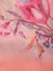 Soft Peach Pastel Leaf Printed Chiffon Saree with Ombre Border