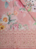 Soft Peach Pink Floral Printed Design Chiffon Fancy Saree with Designer Border