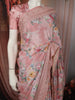 Soft Peach Pink Floral Printed Design Chiffon Fancy Saree with Designer Border