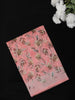 Soft Peach Pink Floral Printed Design Mixed Cotton Saree