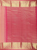 Soft Peach Pink Floral Zari Woven Design Pure Kanchipuram Silk Saree with Contrast Border